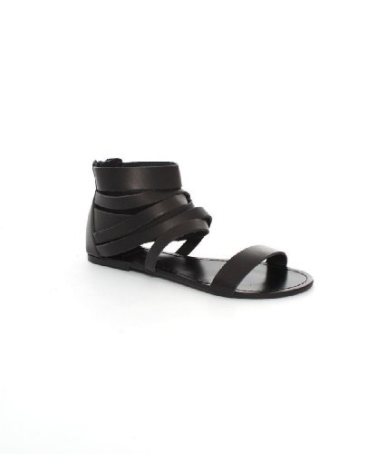 Pieces Connie Leather sandalo donna nero 40 EU cerniera