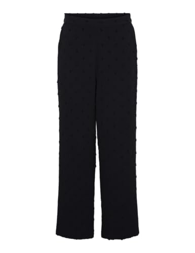 PIECES Pcnovalee HW pantaloni donna neri a pois vita alta