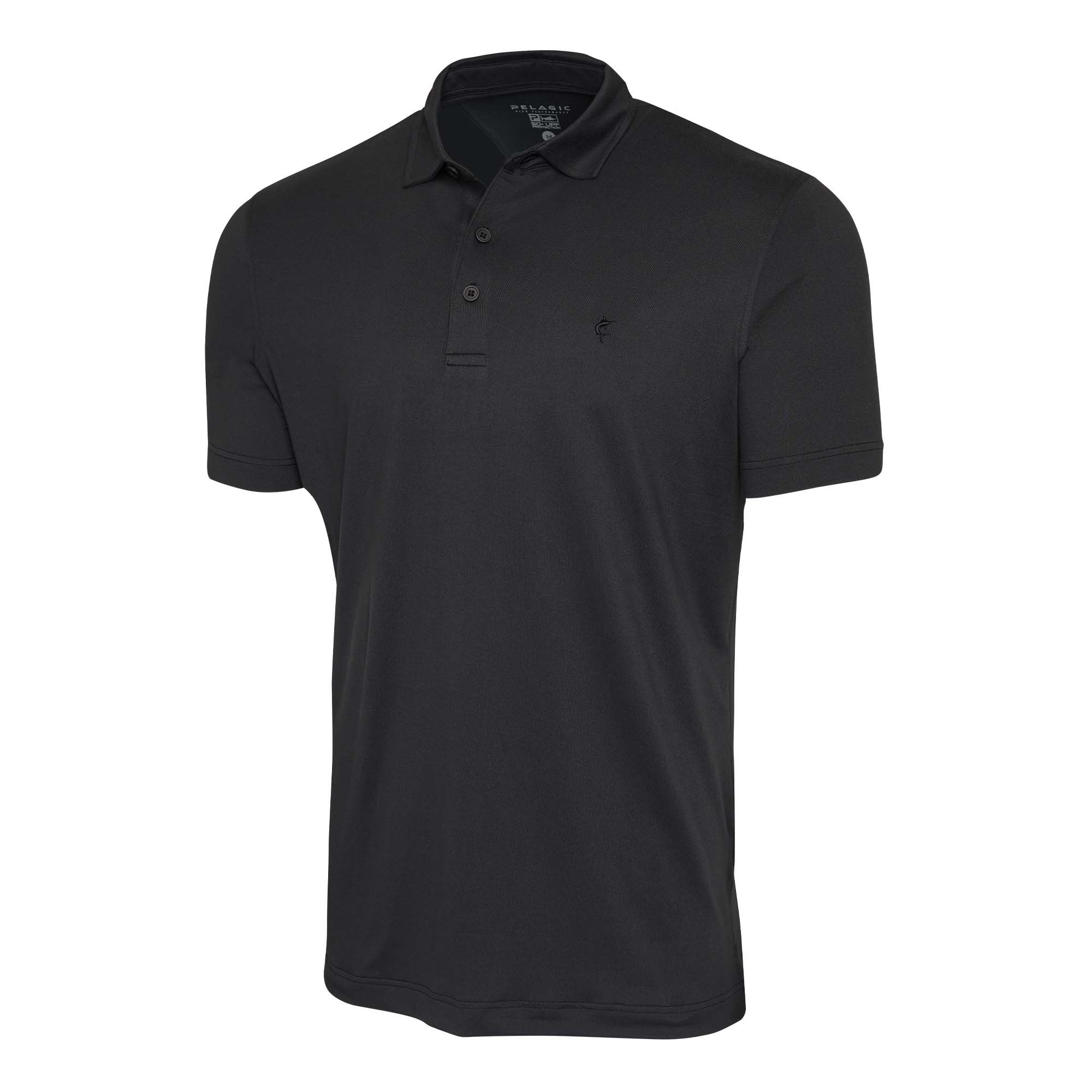 Pelagic Marco Polo Polo Uomo Nero Manica Corta Elasticizzata