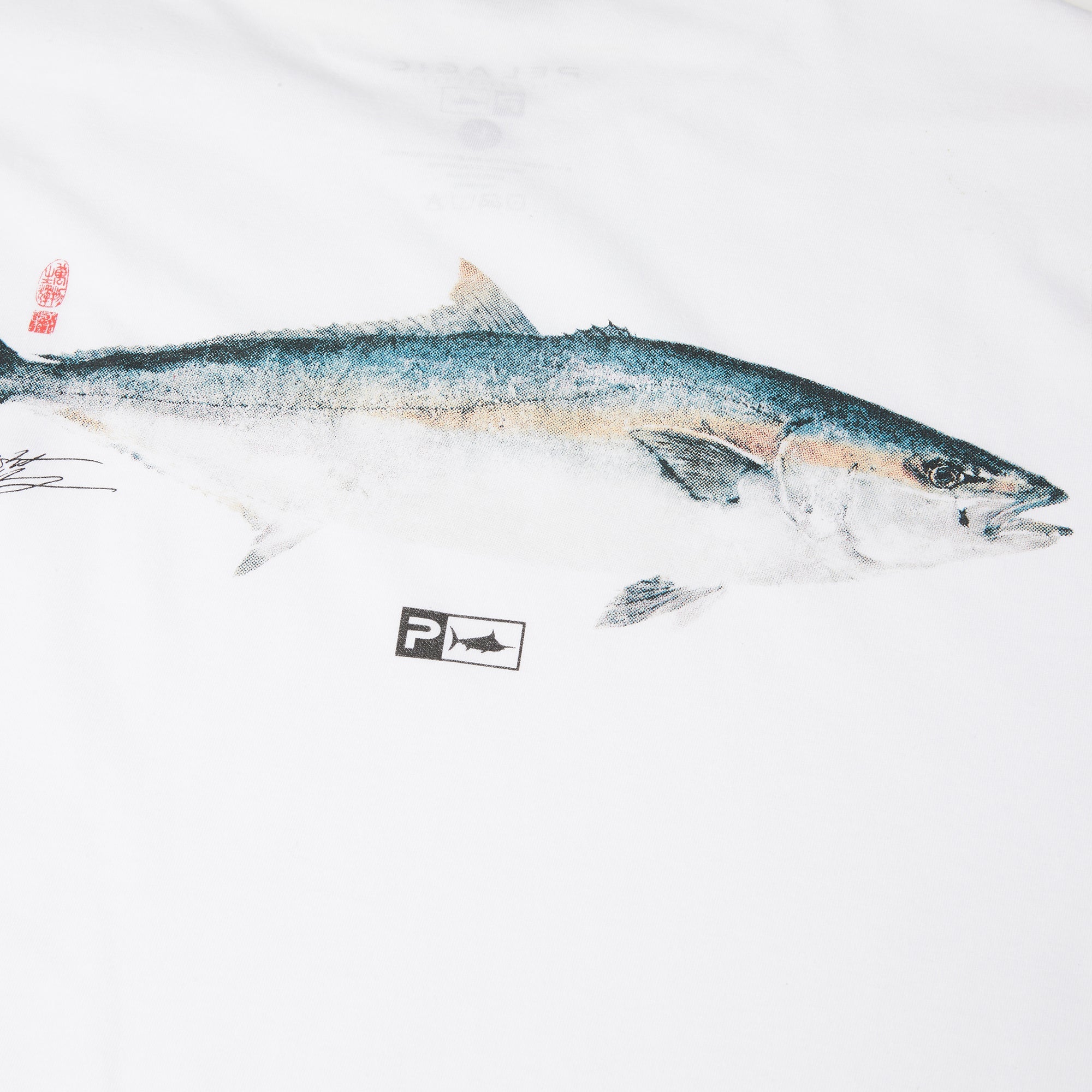 Pelagic DH Yellowtail LS t-shirt bianca cotone