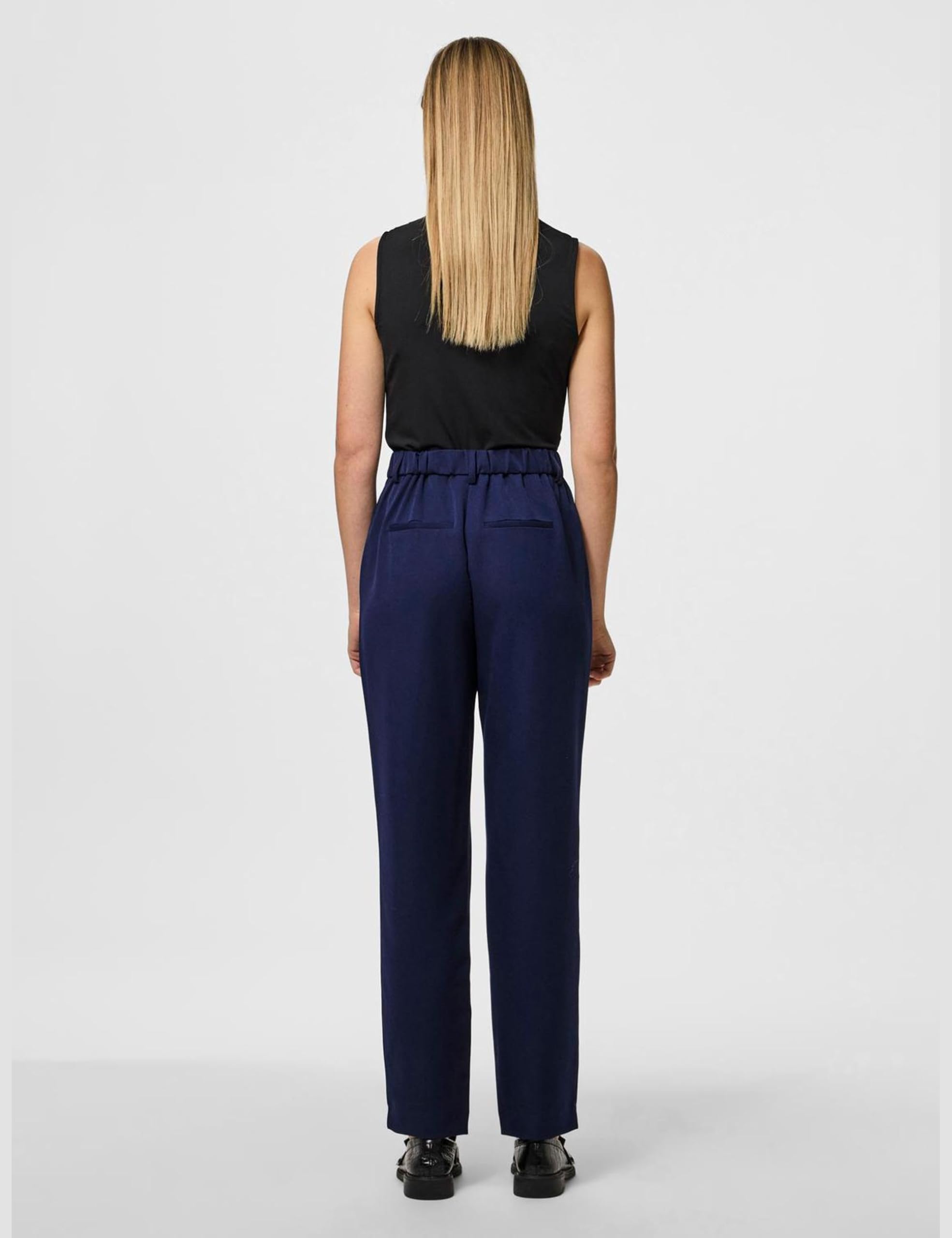 Pieces Pckamil HW Ankle pantaloni blu marino 32 vita alta