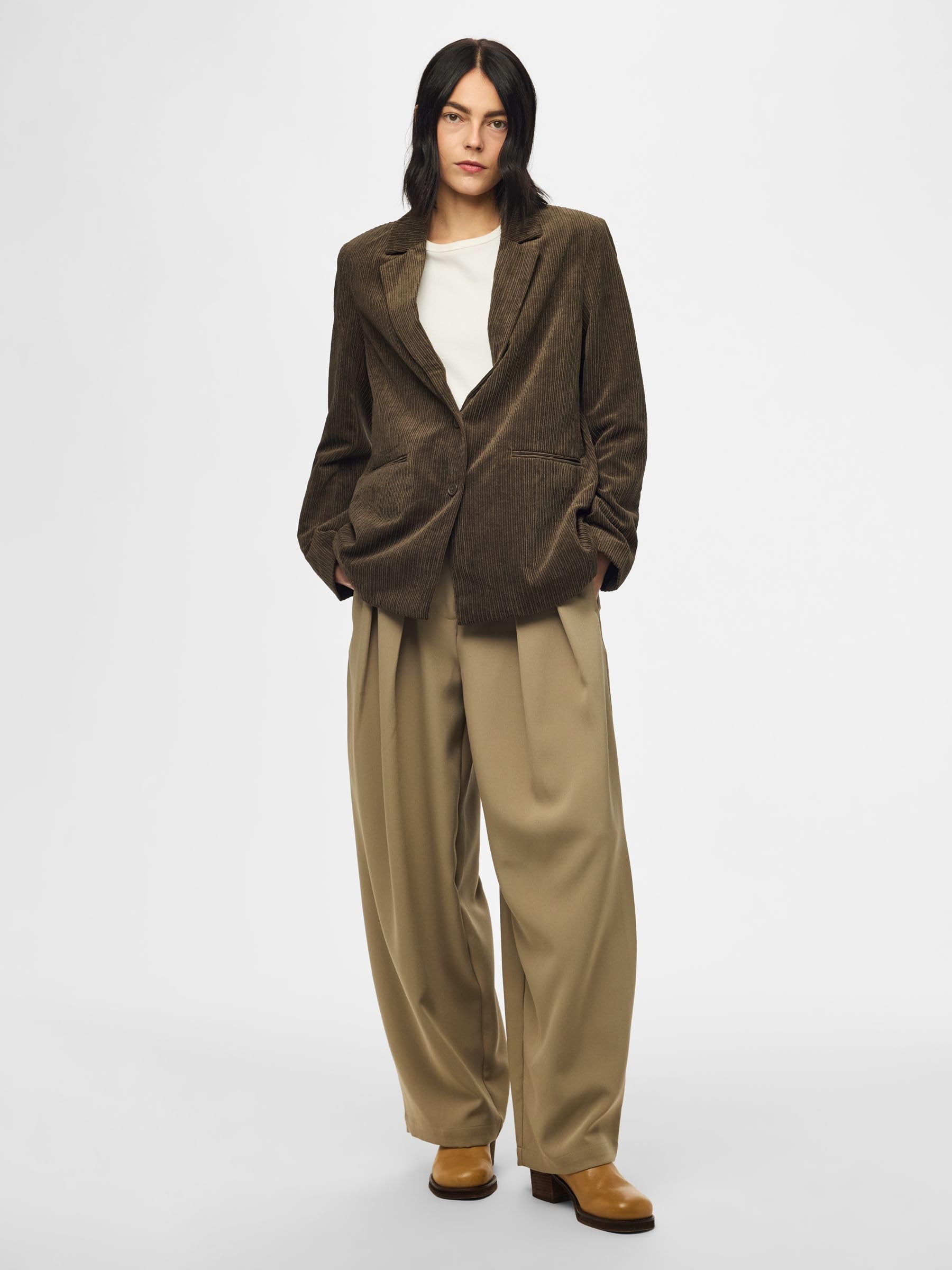 Pieces Pcaudre Cord Loose blazer donna S velluto a coste