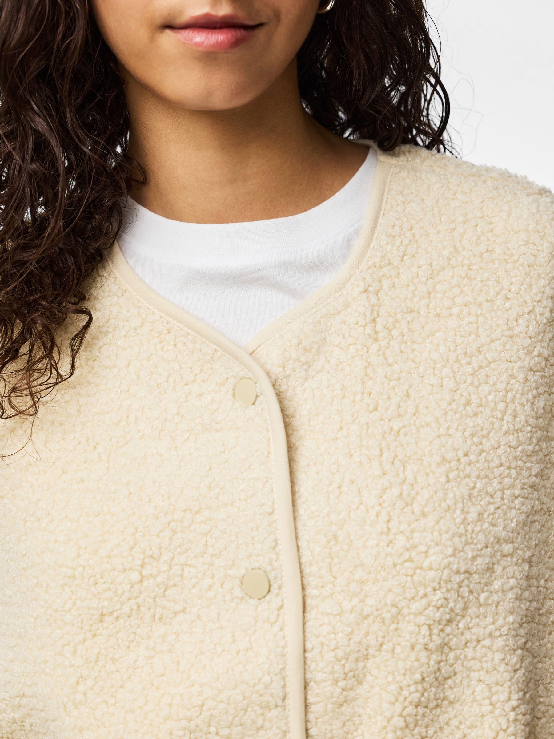 PIECES Pckatty Teddy gilet donna betulla S caldo