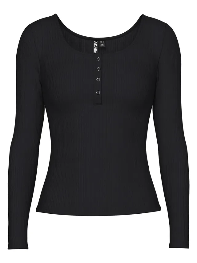 Pieces PCKITTE maglietta maniche lunghe cotone bio