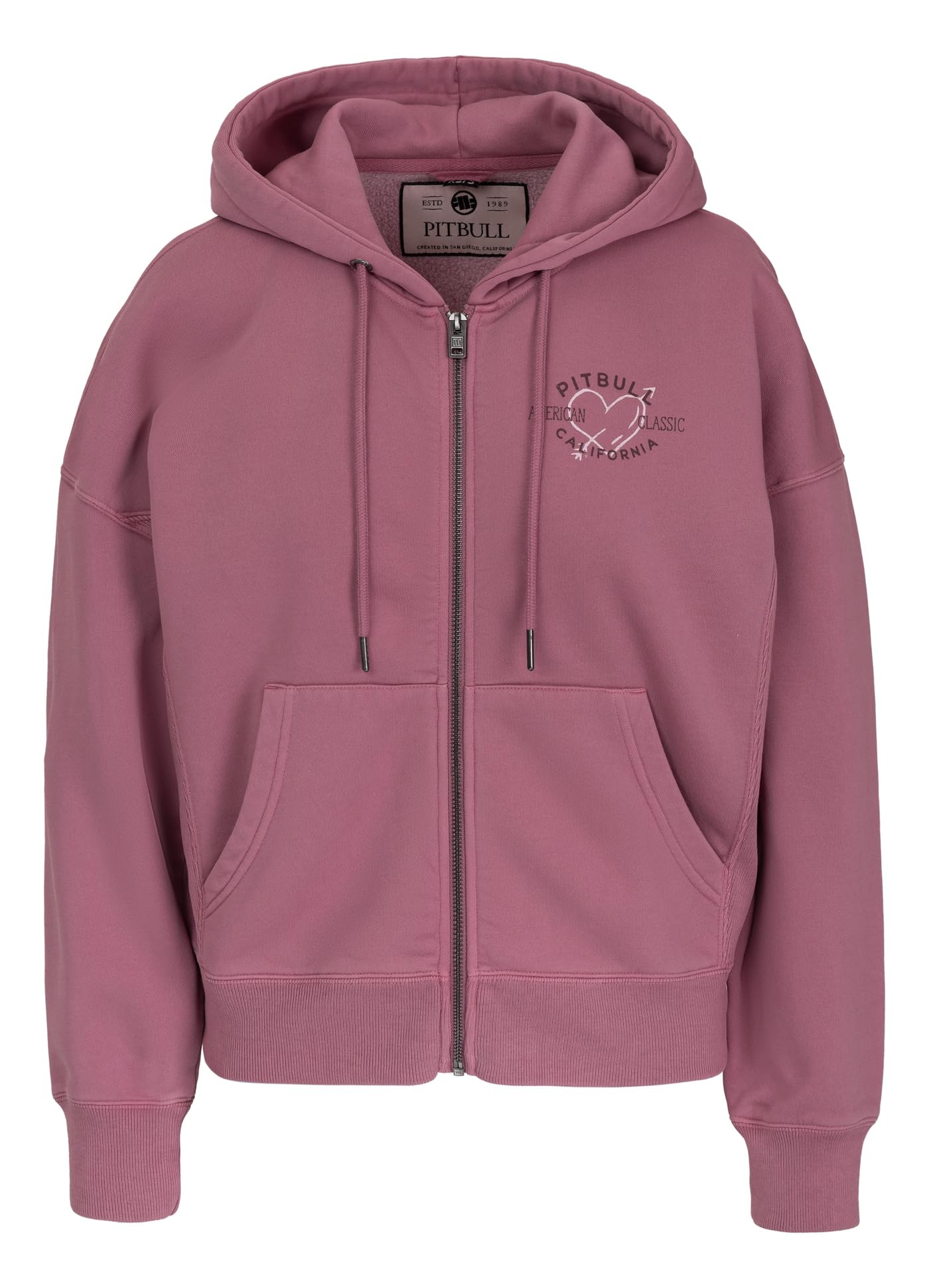 Pitbull Manzanita Heart Felpa Donna Rosa Cotone