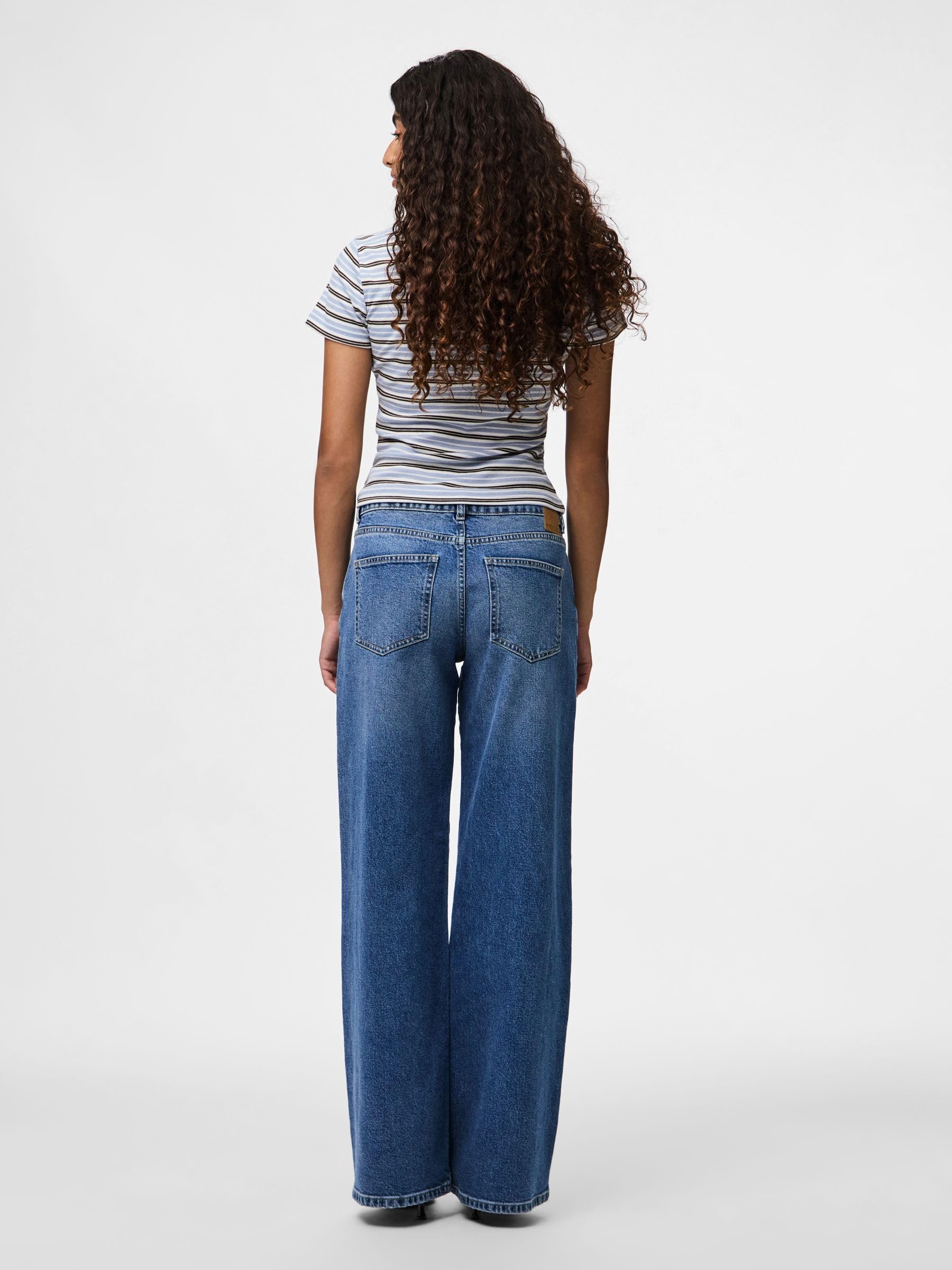 Pieces Pcselma jeans donna larghi vita bassa 30W 30L