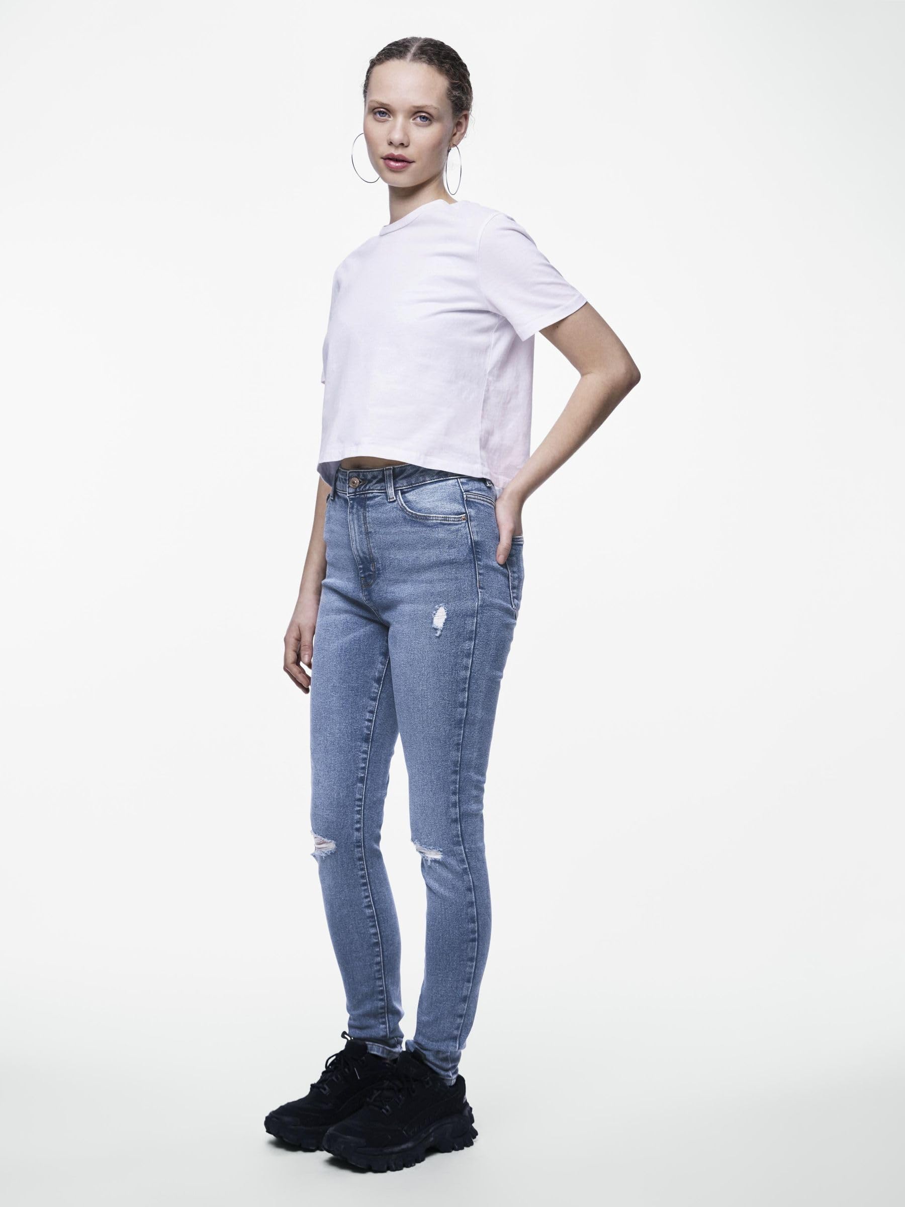 PIECES Pcdana HW Dest Skinny Jeans Mb402 Noos jeans L vita alta