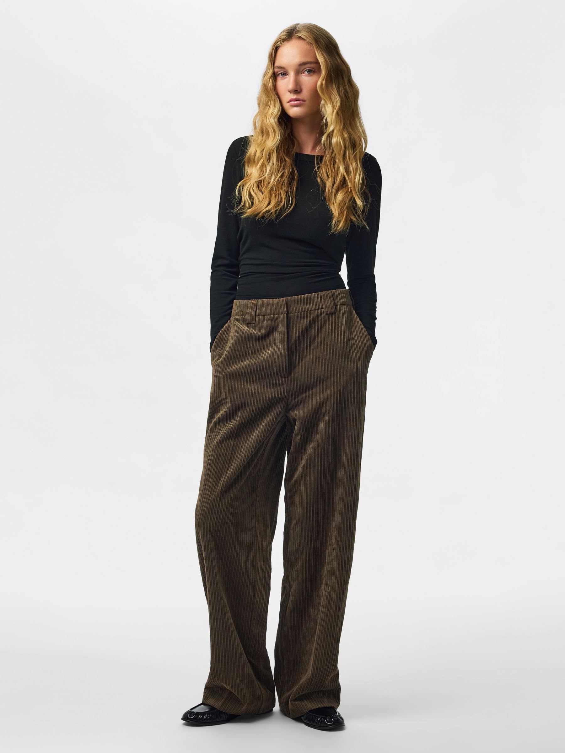 Pieces Pcaudre Cord HW Pants pantaloni velluto XS