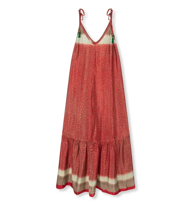 el.residu Myra #30 vestito midi viscosa rosso L/XL