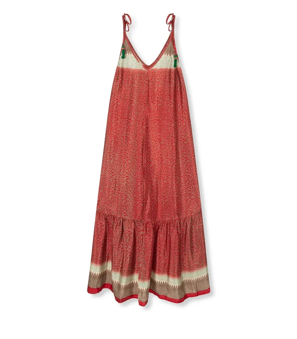 el.residu Myra #30 vestito midi viscosa rosso L/XL