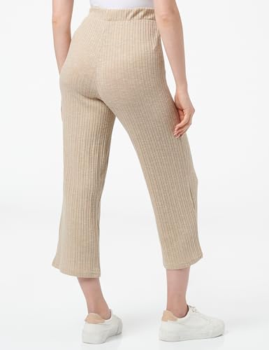 Pieces Pclena HW Cropped Pantaloni Nero Tessuto