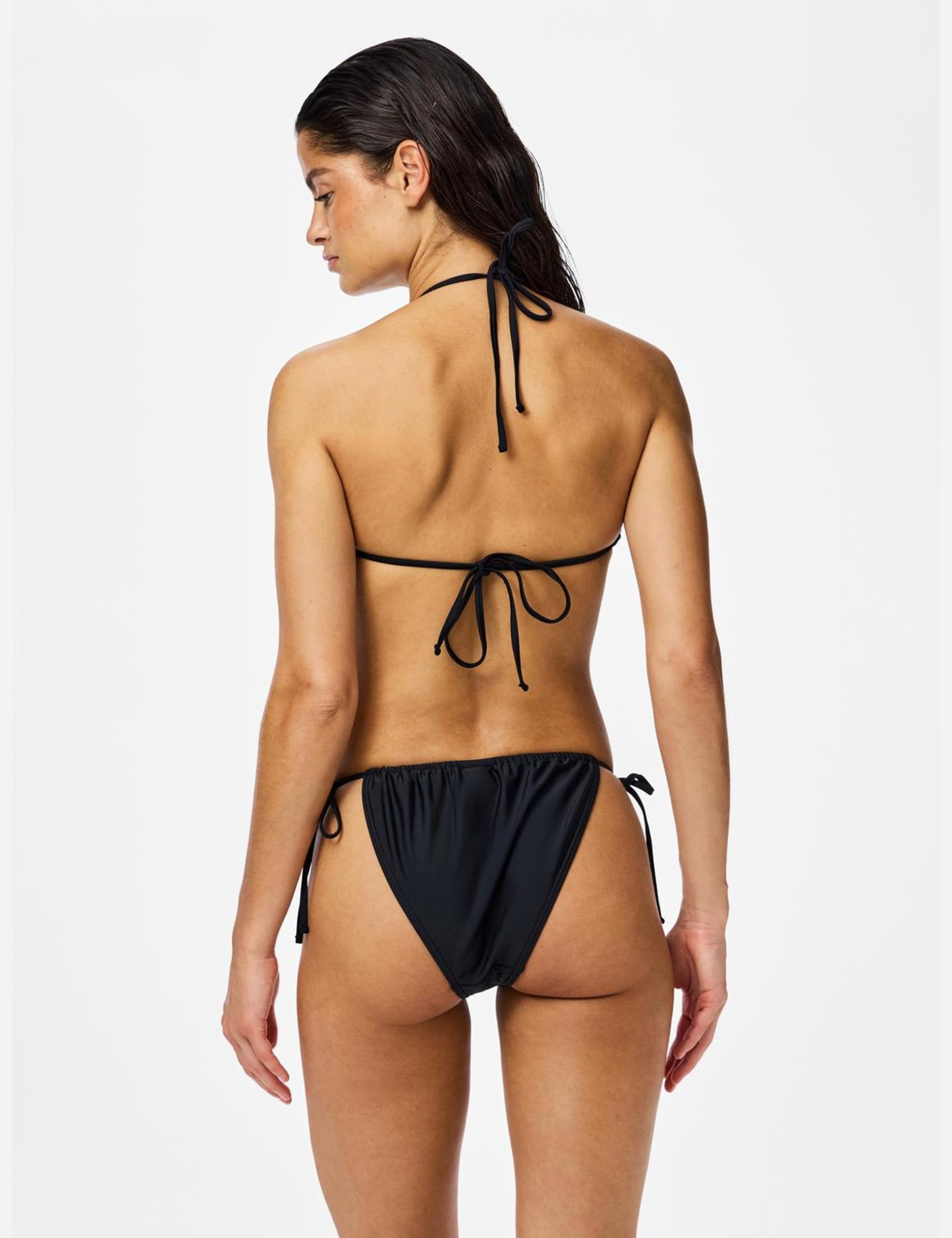Pieces Pcbaomi Triangle Bra top bikini nero a triangolo
