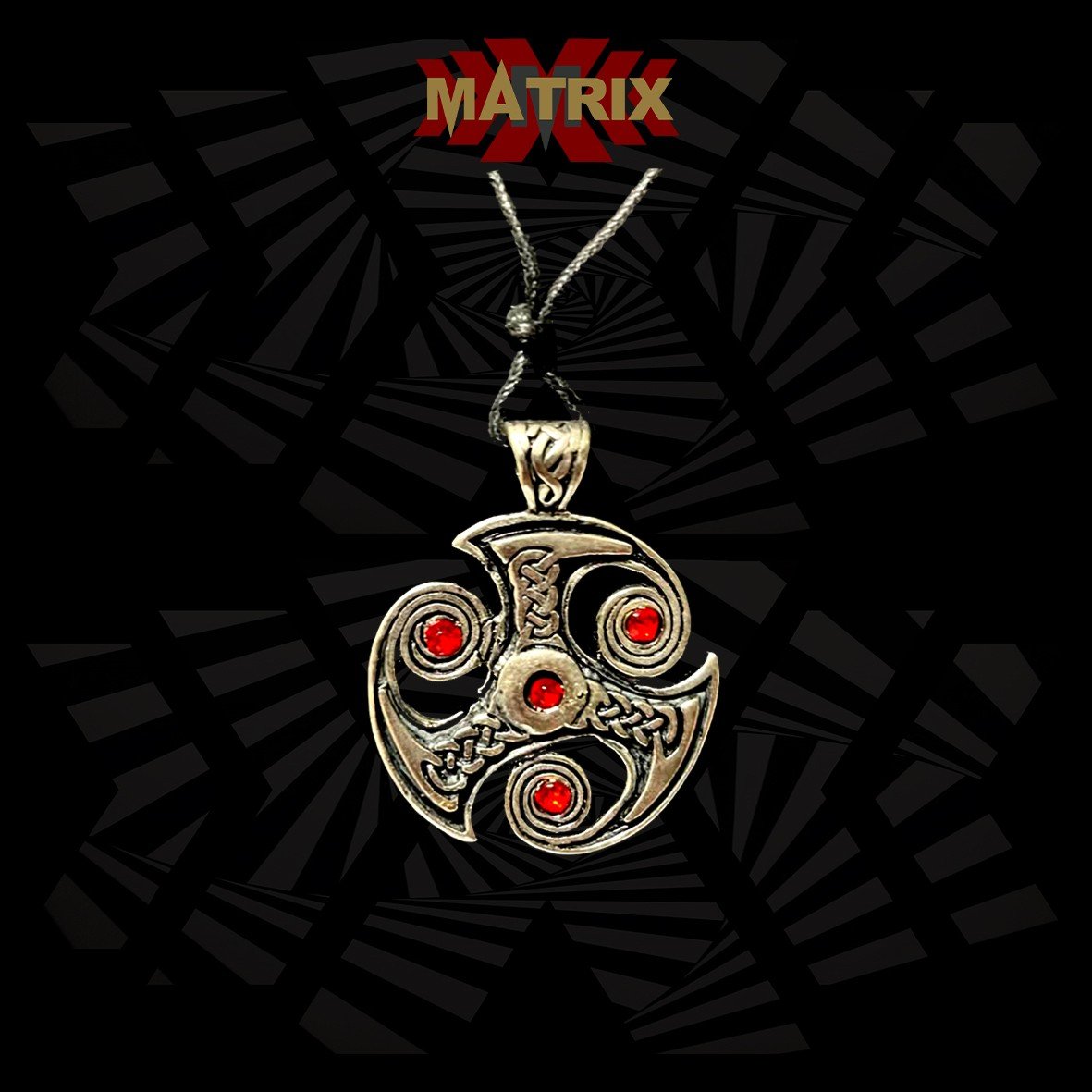 Matrix Music Store Trischel Red Strass ciondolo zamak cordino