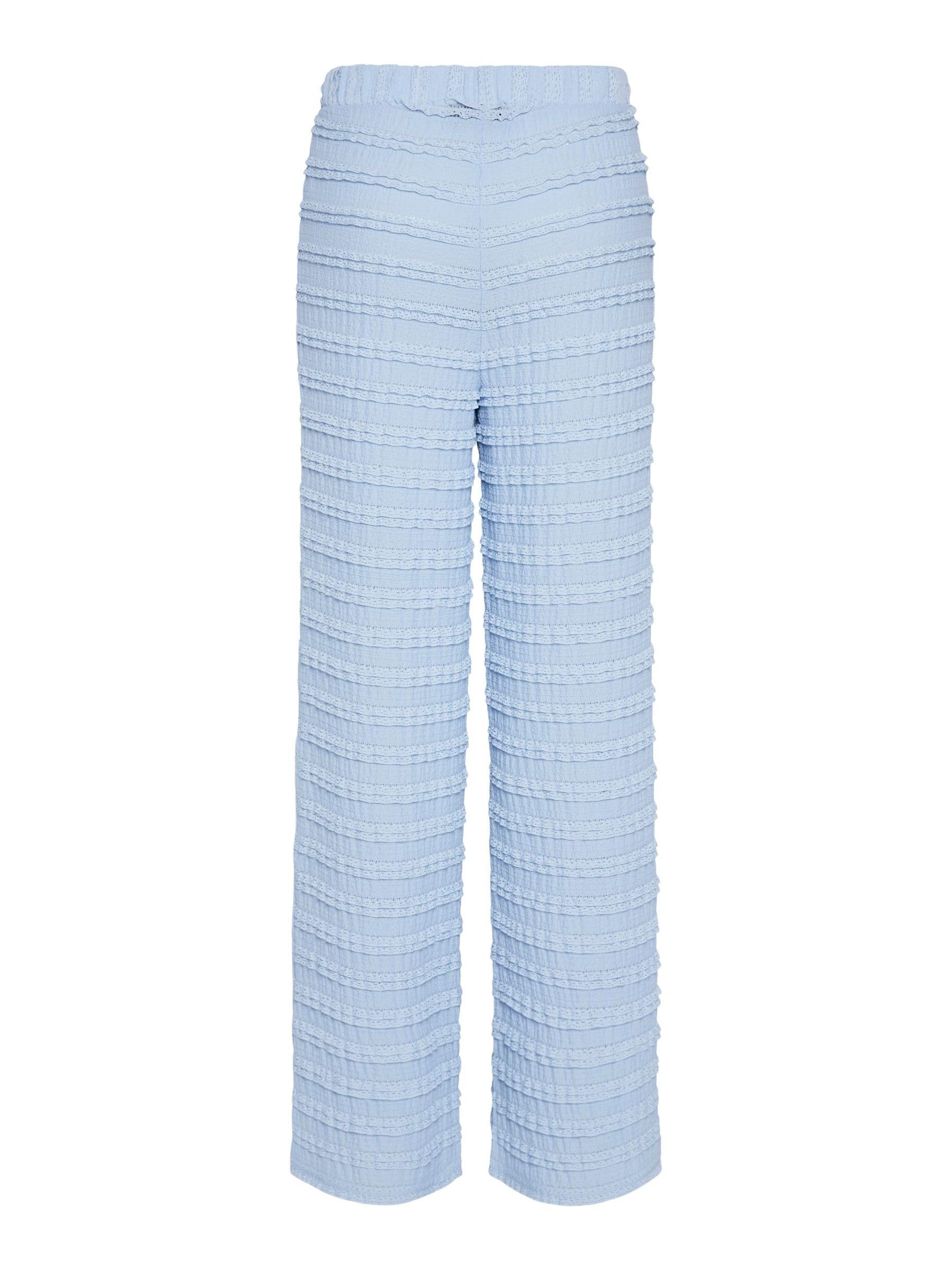 Pieces Pcanine MW Wide Pant pantaloni donna blu cachemire