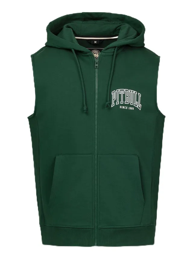 Pitbull Badger gilet uomo con cappuccio zip senza maniche