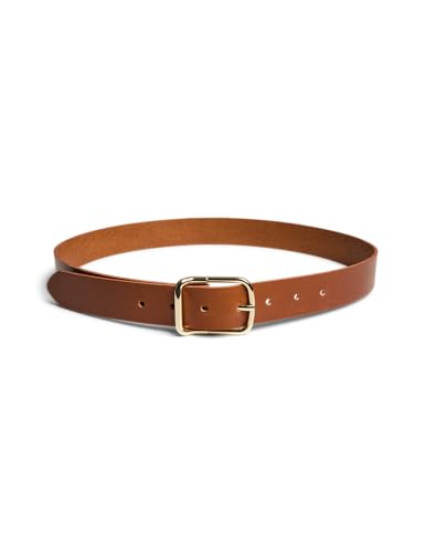 Pieces & Peace Pcfussa Leather Jeans Belt cintura cognac oro 85 cm