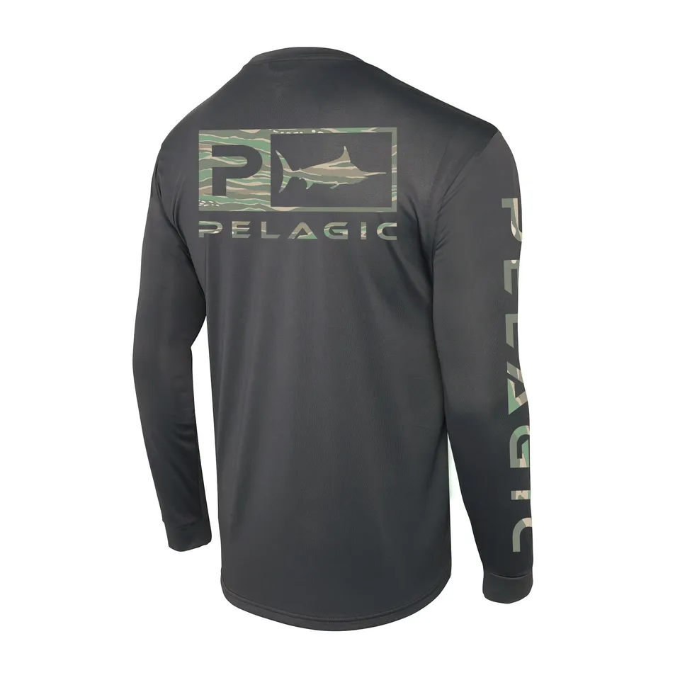 Pelagic Aquatek Wahoo Icon maglia pesca grafite UPF 50+