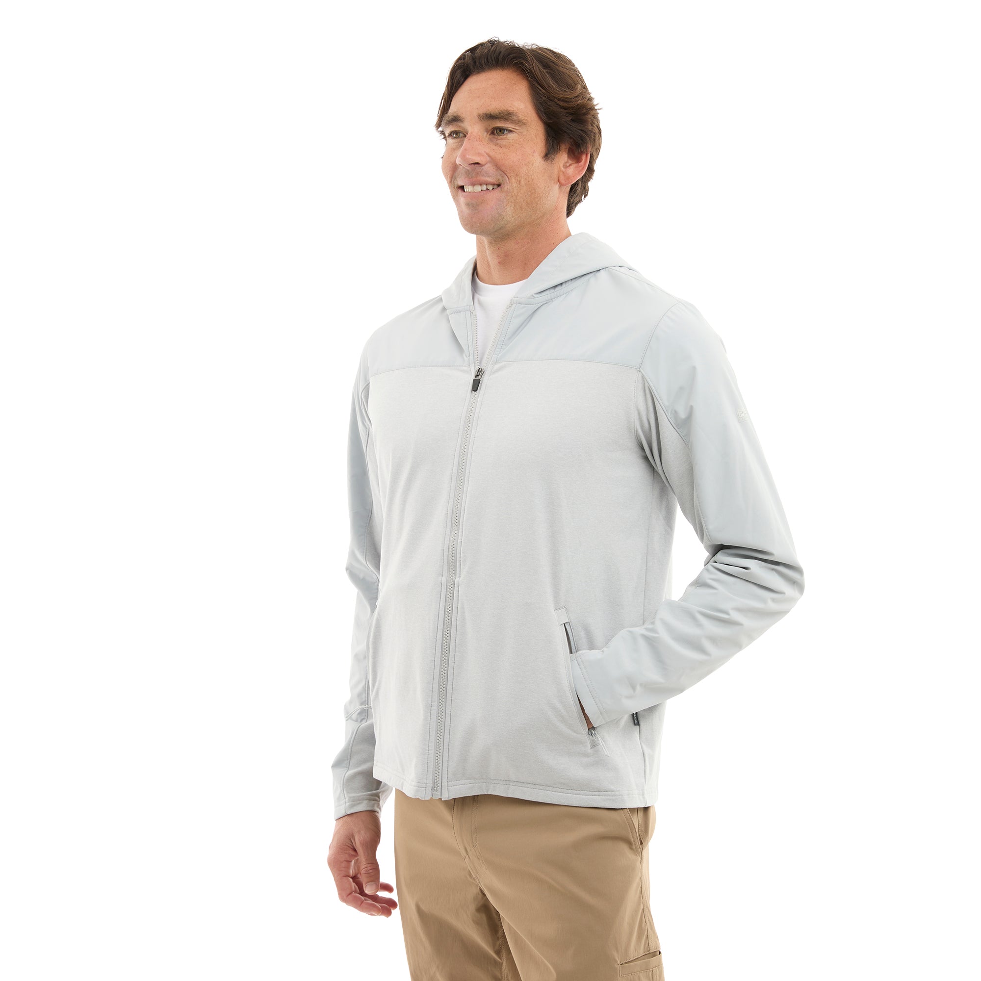 Pelagic Daybreak felpa zip grigio chiaro stretch