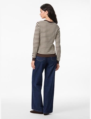 Pieces Pcnora cardigan donna XS scollo tondo marrone