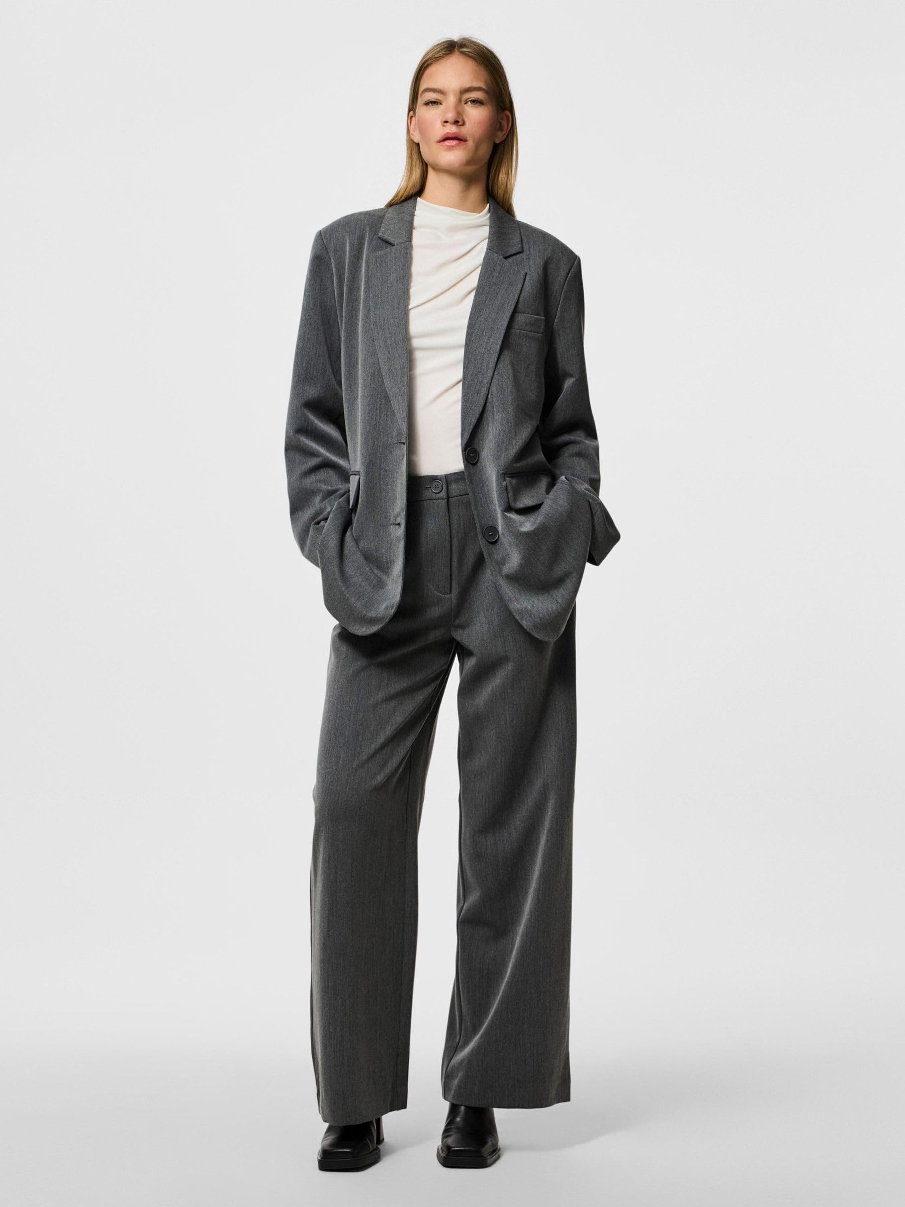 Pieces Pckamil Pantaloni Donna Gamba Larga Comodi