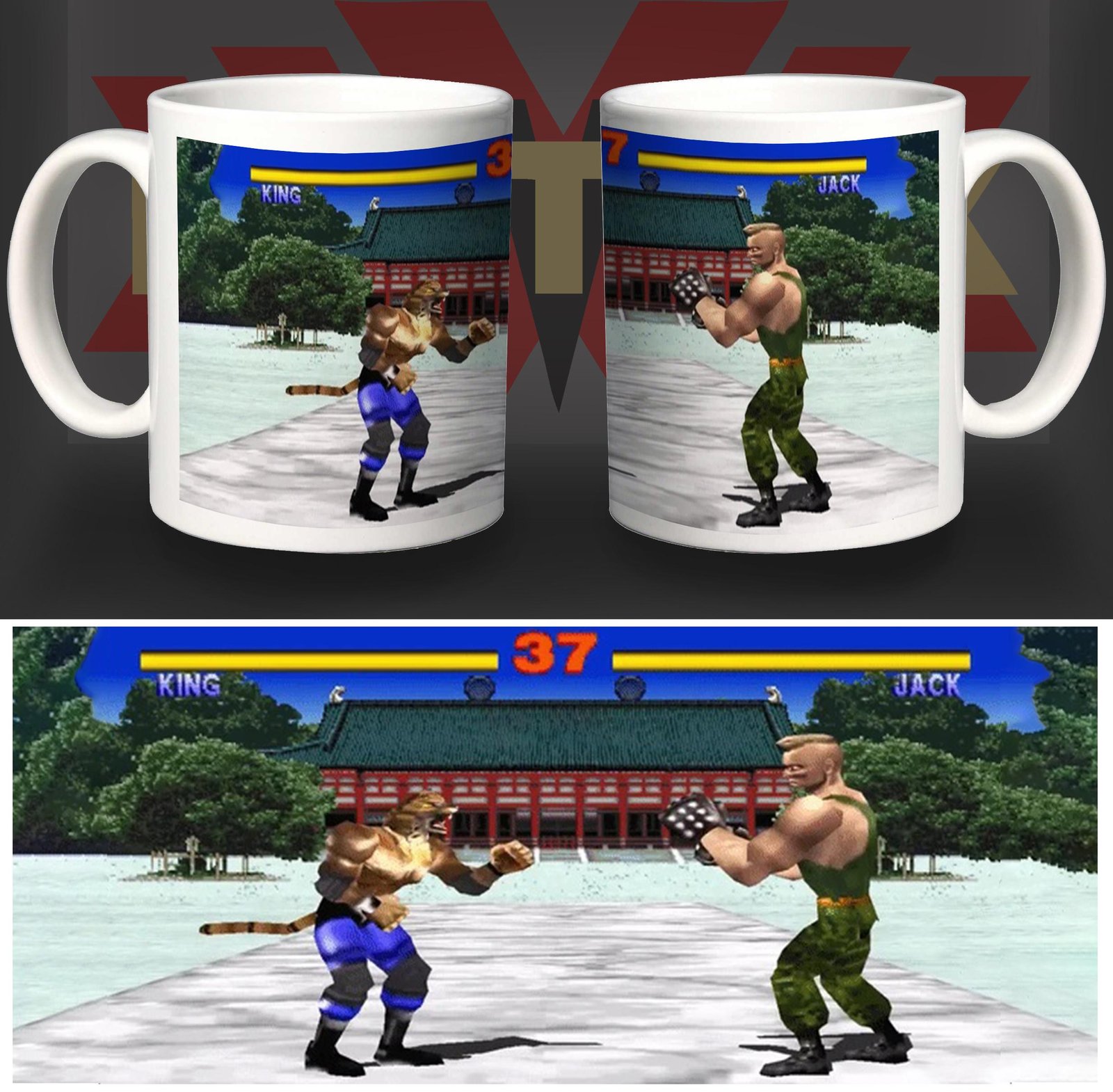 Vintage Videogame Tekken tazza ceramica 8,2 cm