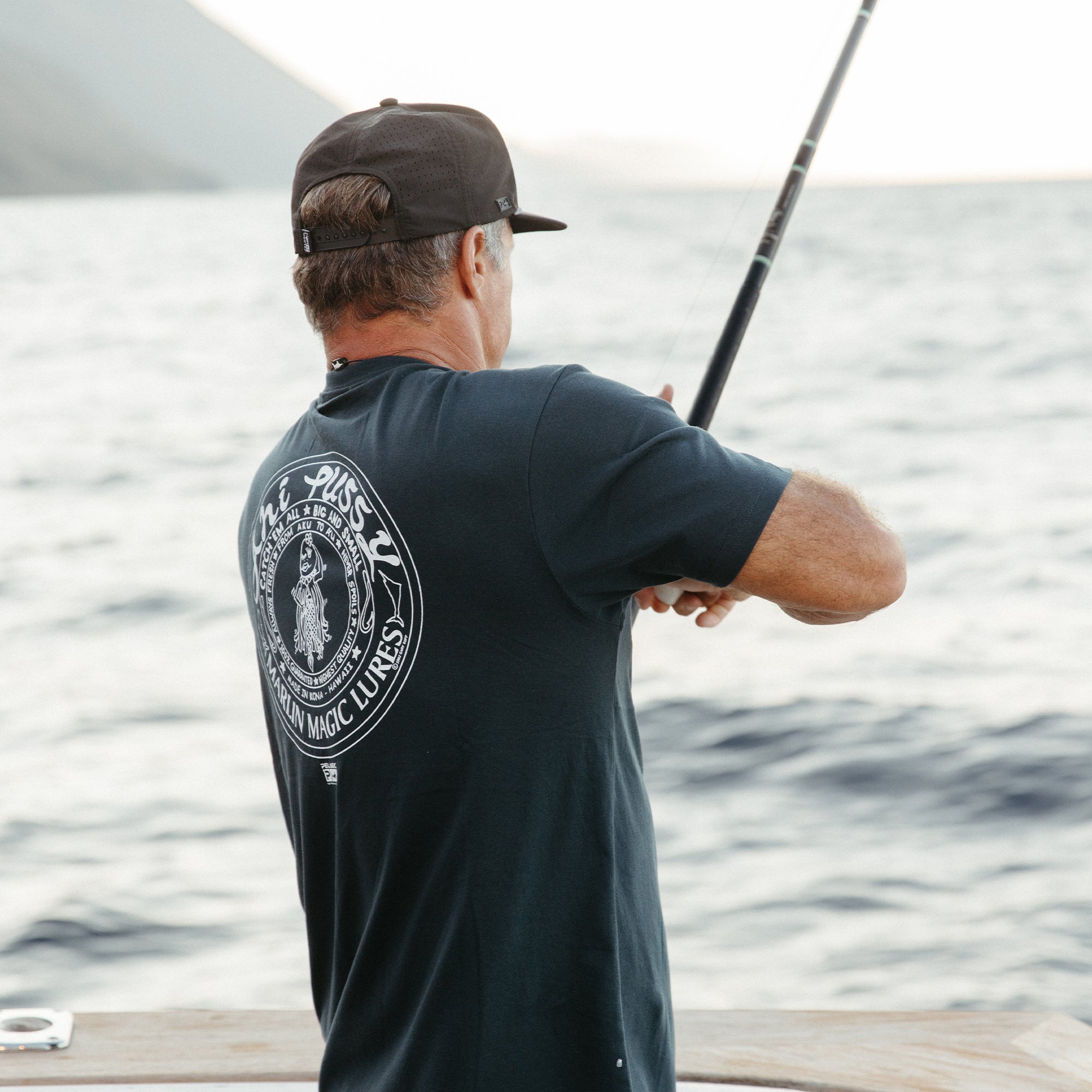 Pelagic Marlin Magic AP maglietta uomo navy cotone organico