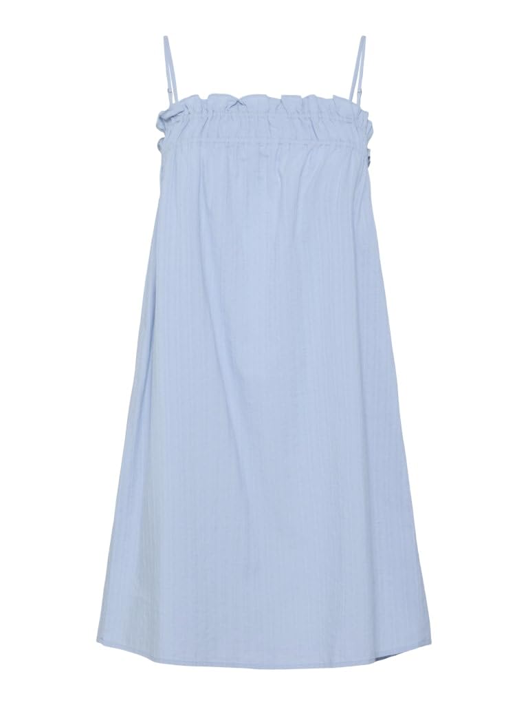 Pieces Pcmuna Slip Short Dress vestito blu di cachemire corto