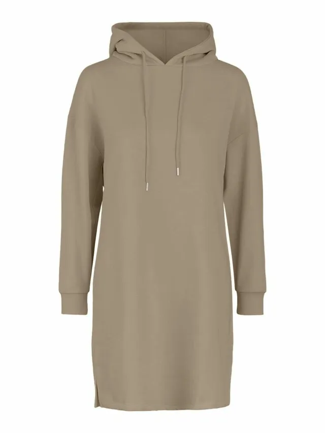 Pieces Pcchilli LS Sweat Dress Noos BC abito XS visone felpato