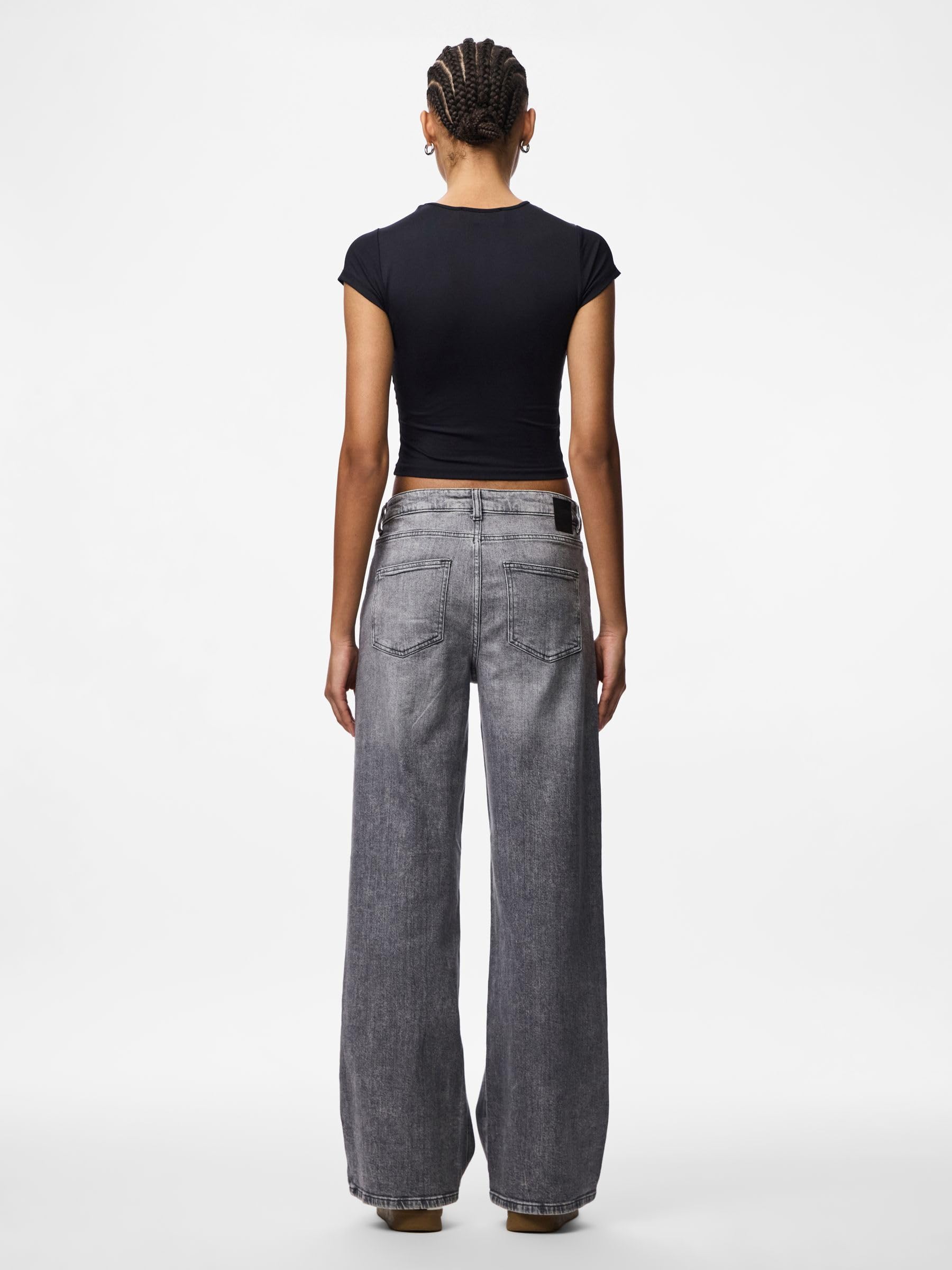 Pieces Pcsilke MW Wide Jeans MG Noos BC jeans donna 25W/30L larghi