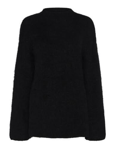 PIECES Pcmala LS maglione donna collo alto denim