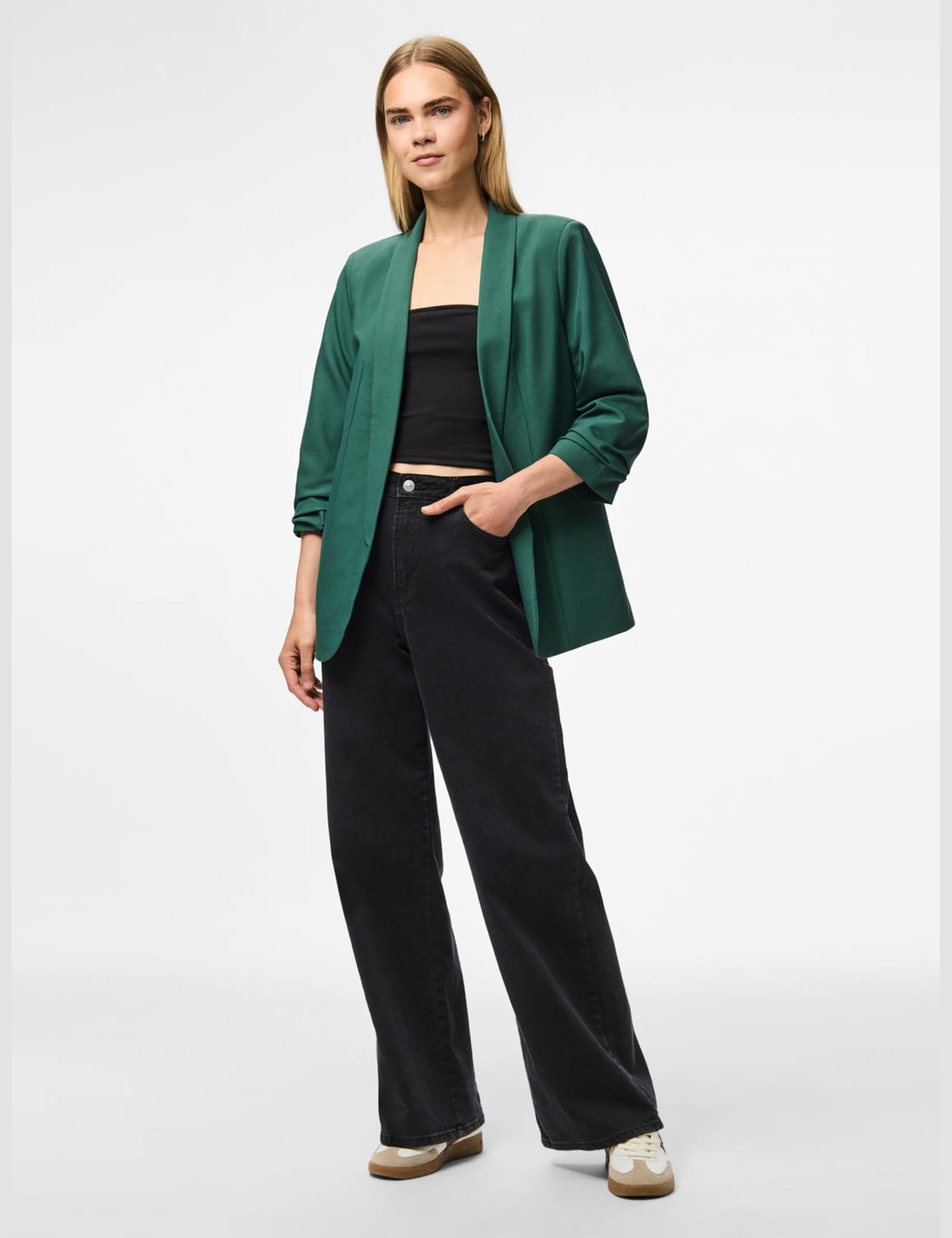 Pieces Pcbosella blazer donna trekking green monopetto classico