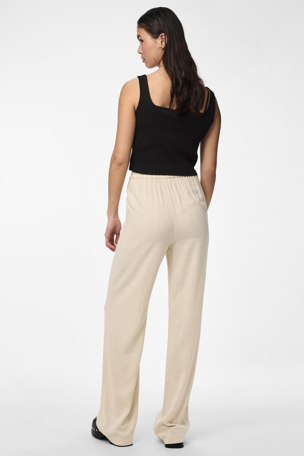 Pieces Pcvinsty Pantaloni Lino Donna L