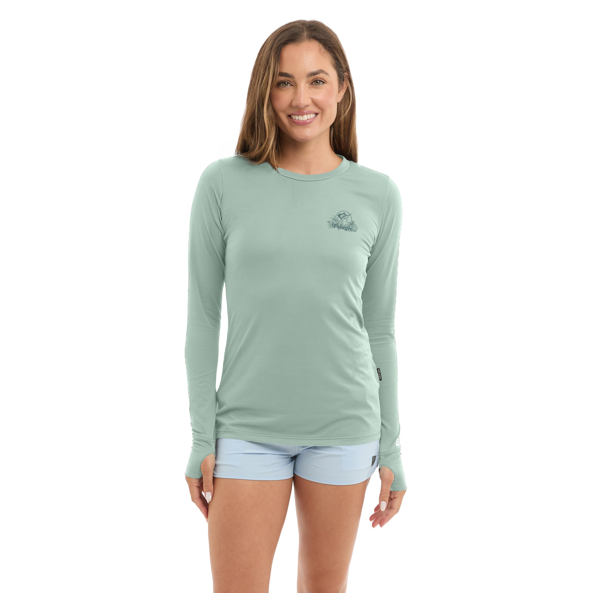 Pelagic Aquatek Tropic Sea maglia pesca manica lunga salvia UPF 50+
