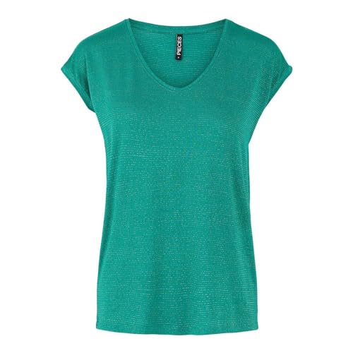 Pieces Billo Lurex Short Sleeve V Neck T-Shirt maglietta 2XL