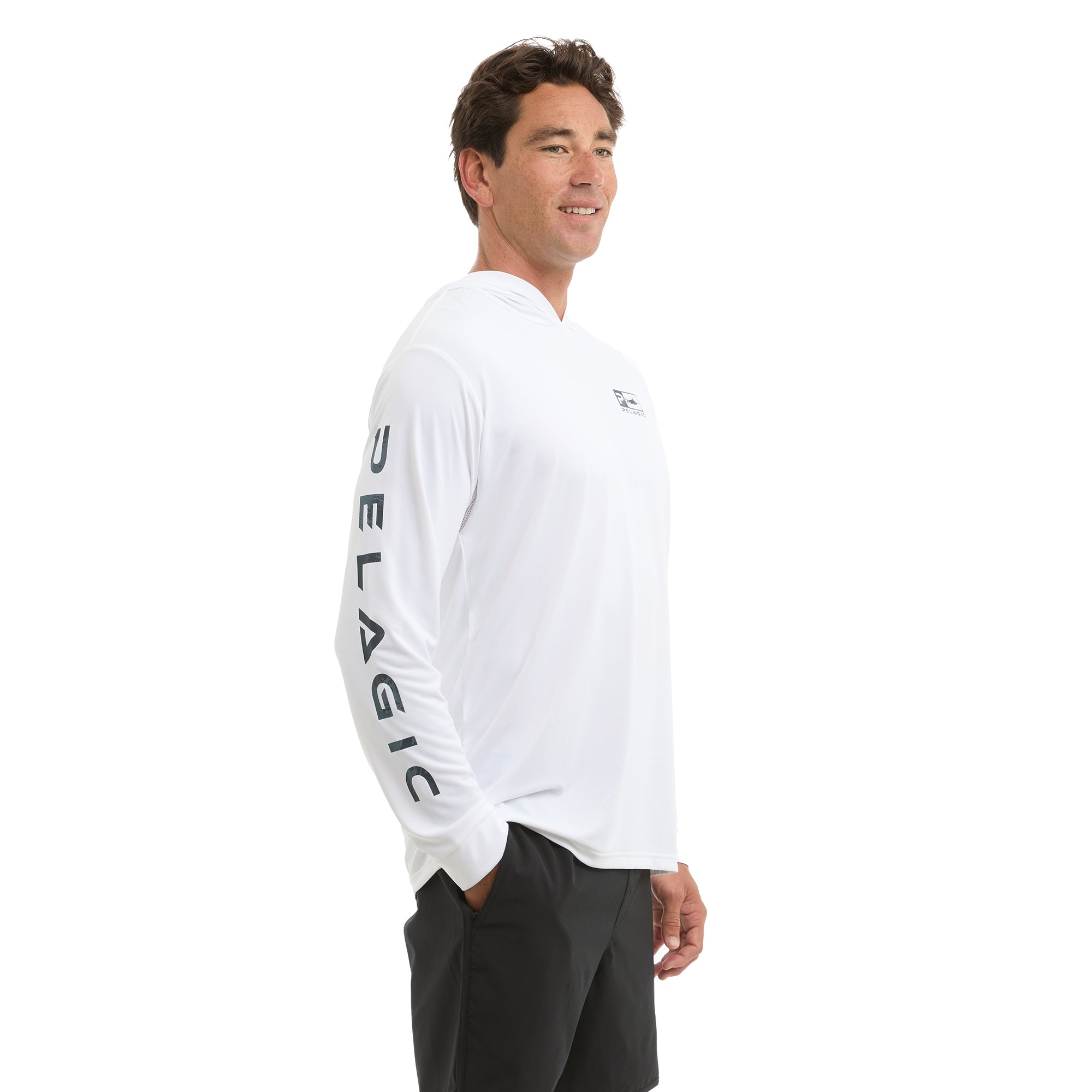 Pelagic Aquatek Icon Camo maglia pesca UPF 50+ bianca