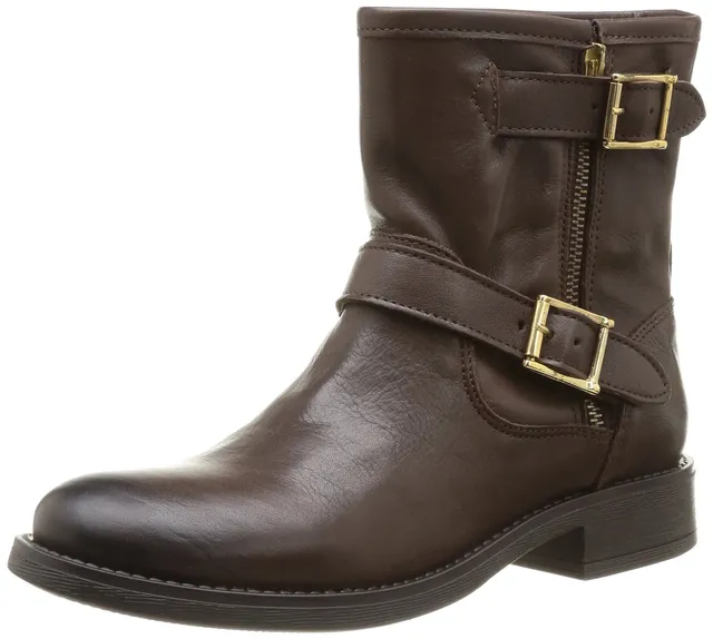 Pieces Iza Zipper Boot stivaletti donna marroni pelle 38 EU