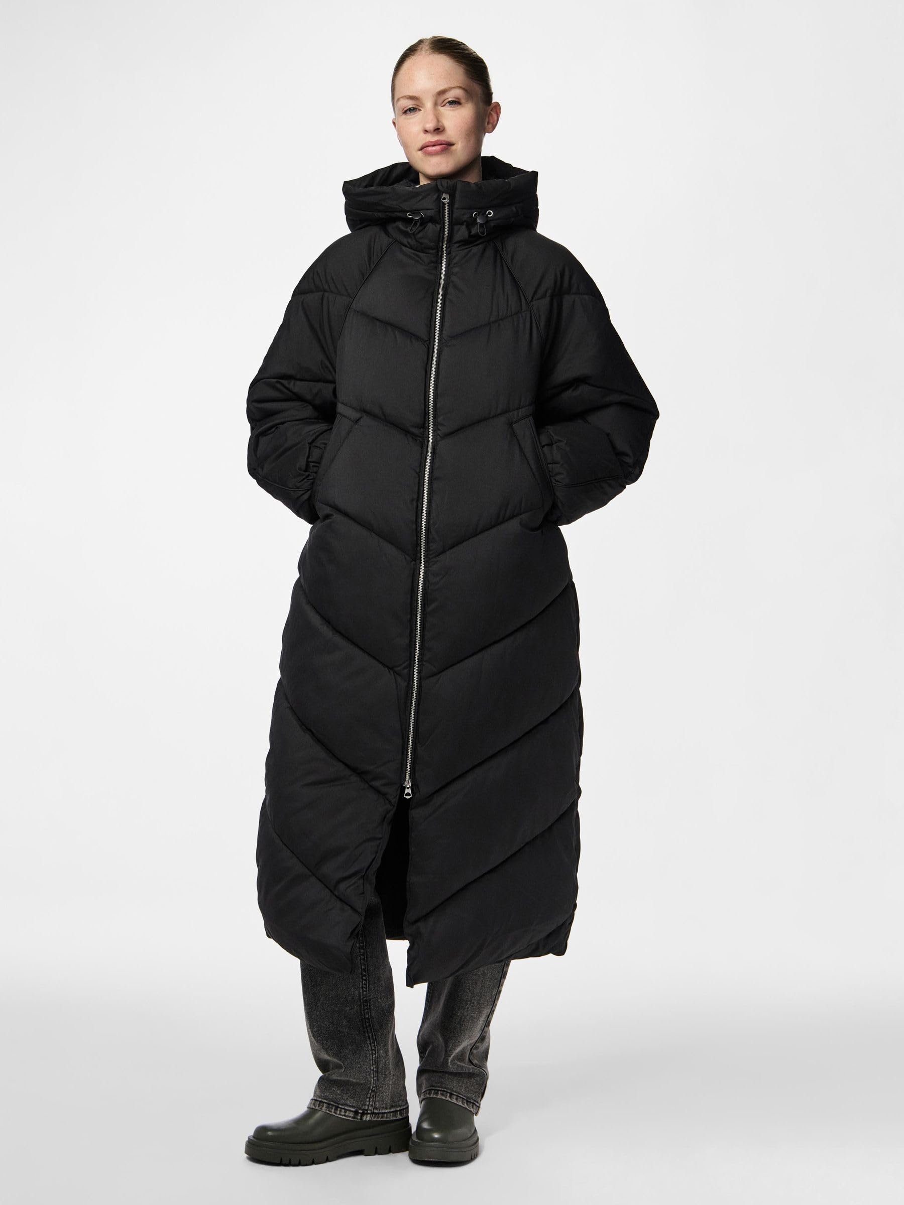 PIECES Pcnocelyn piumino donna nero taglia L trapuntato