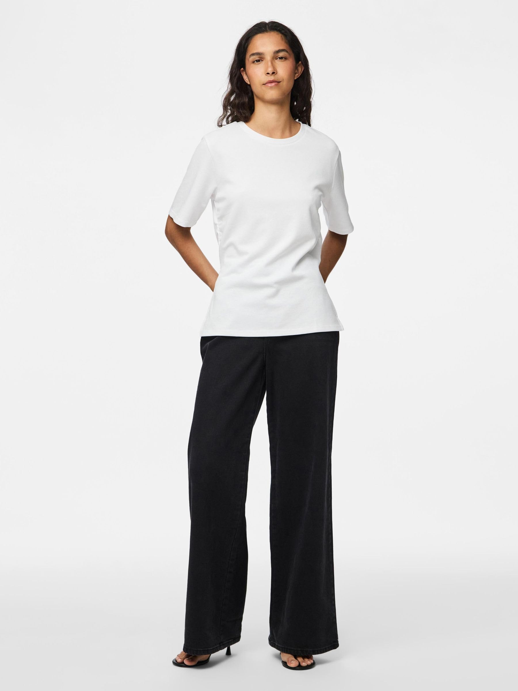 Pieces Pcskylar t-shirt donna taglia XL con spacco