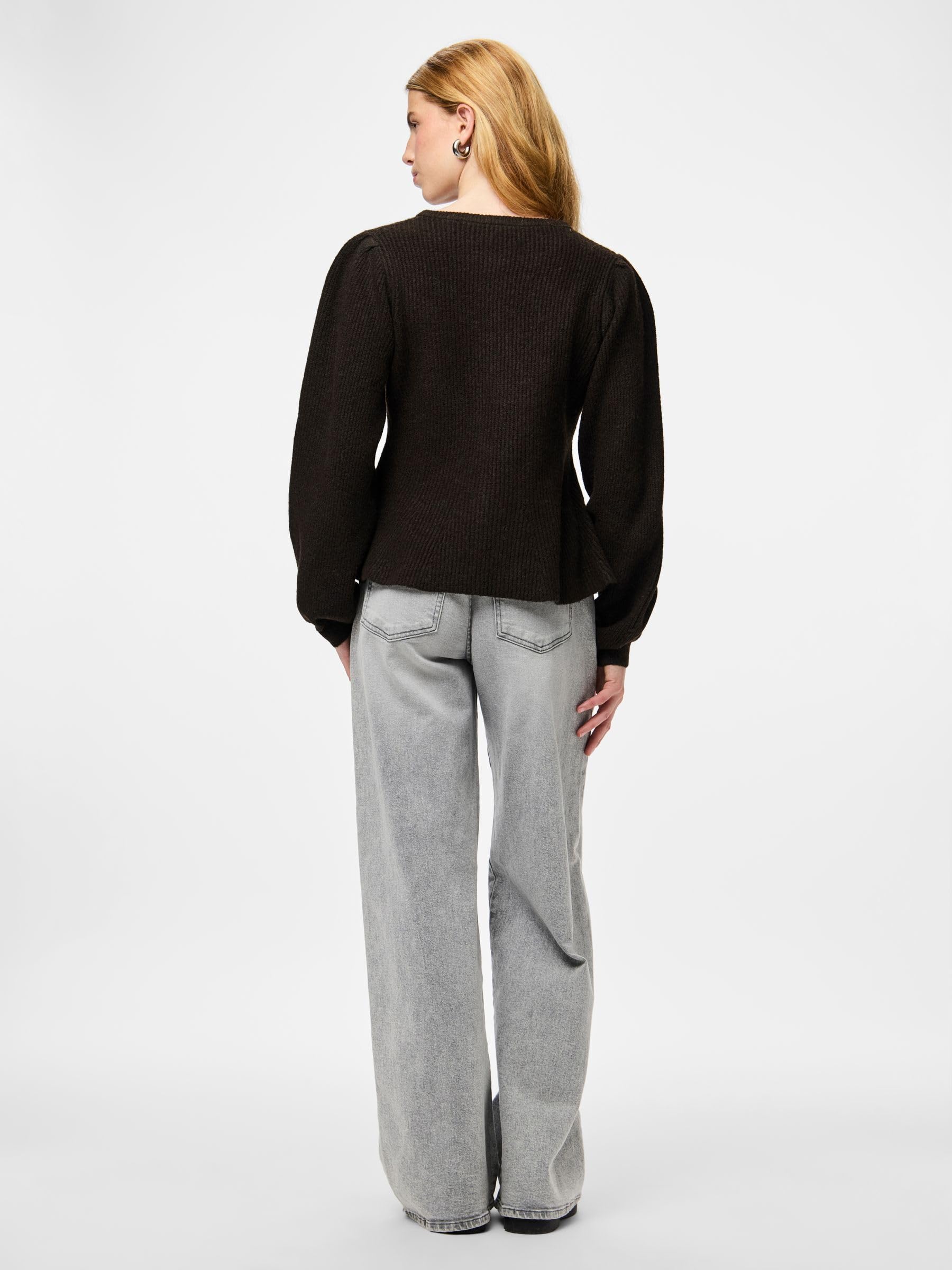 Pieces Pcsilly LS Puff Knit cardigan donna Hot Fudge
