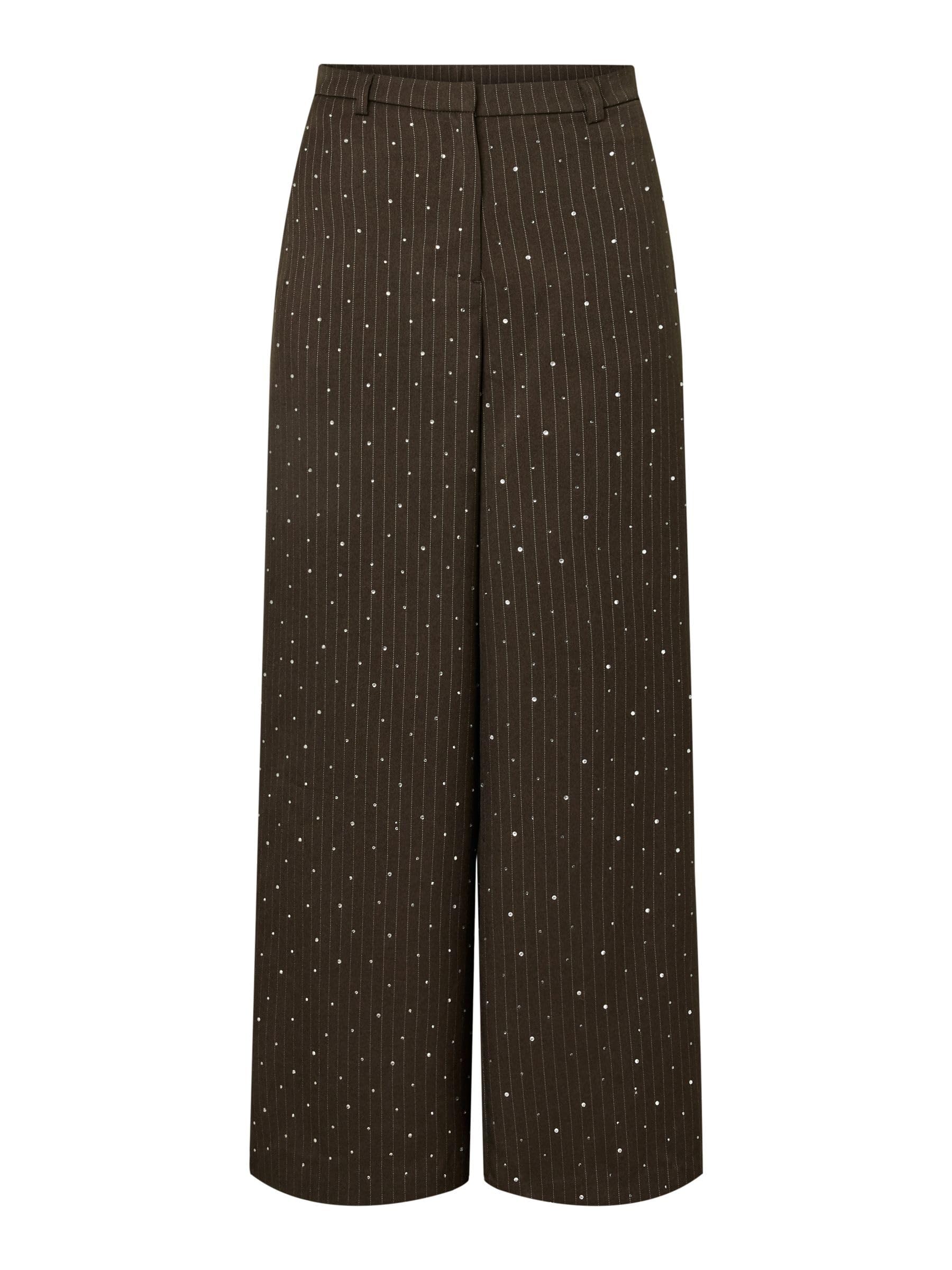 Pieces Pcfalka Pinstripe pantaloni donna gessati strass