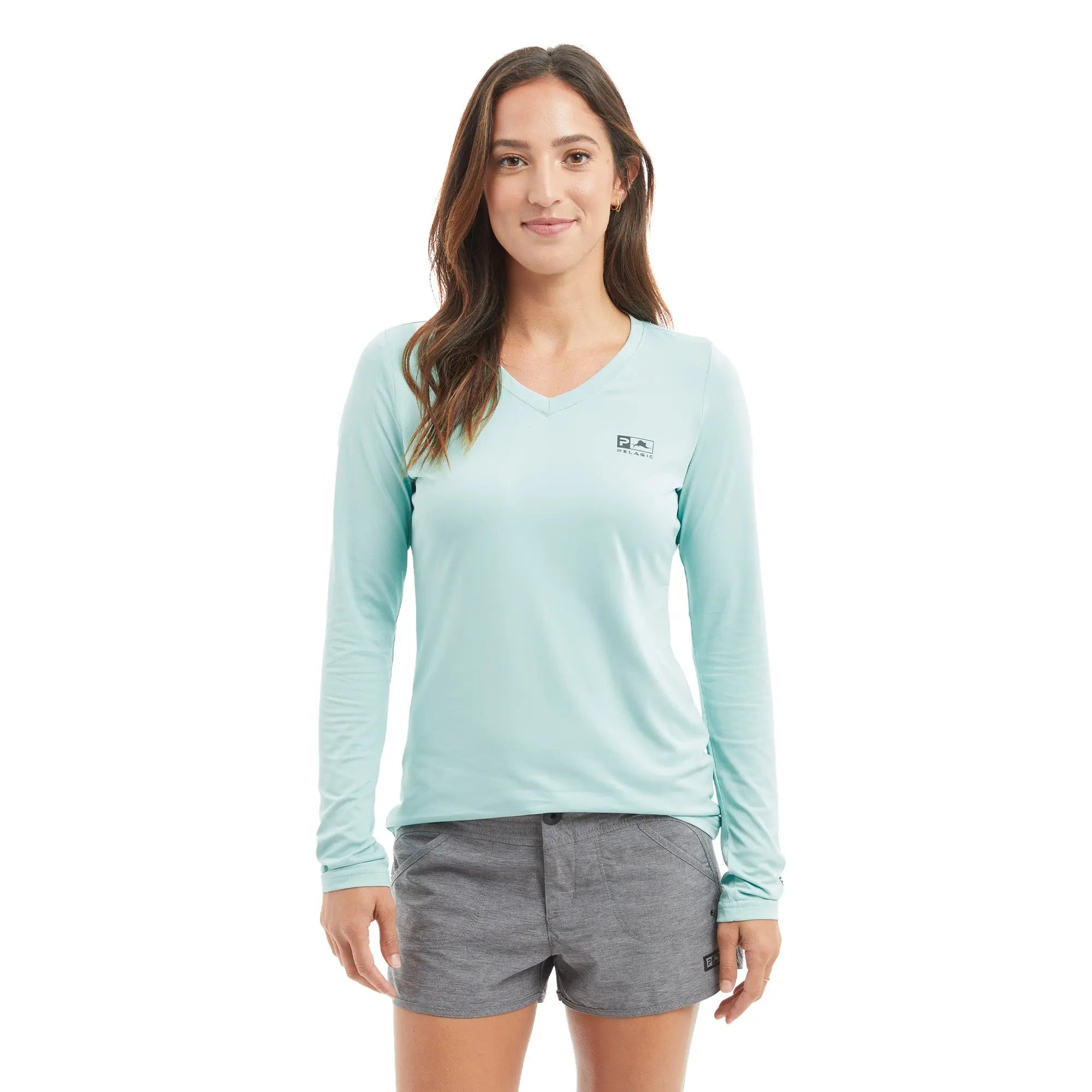 PELAGIC Ws Aquatek Maglia Pesca Donna Turchese UPF 50+