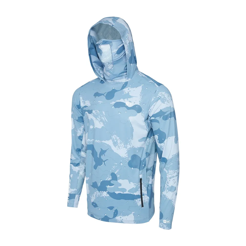 PELAGIC Exo-Tech felpa con cappuccio ardesia UPF 50+