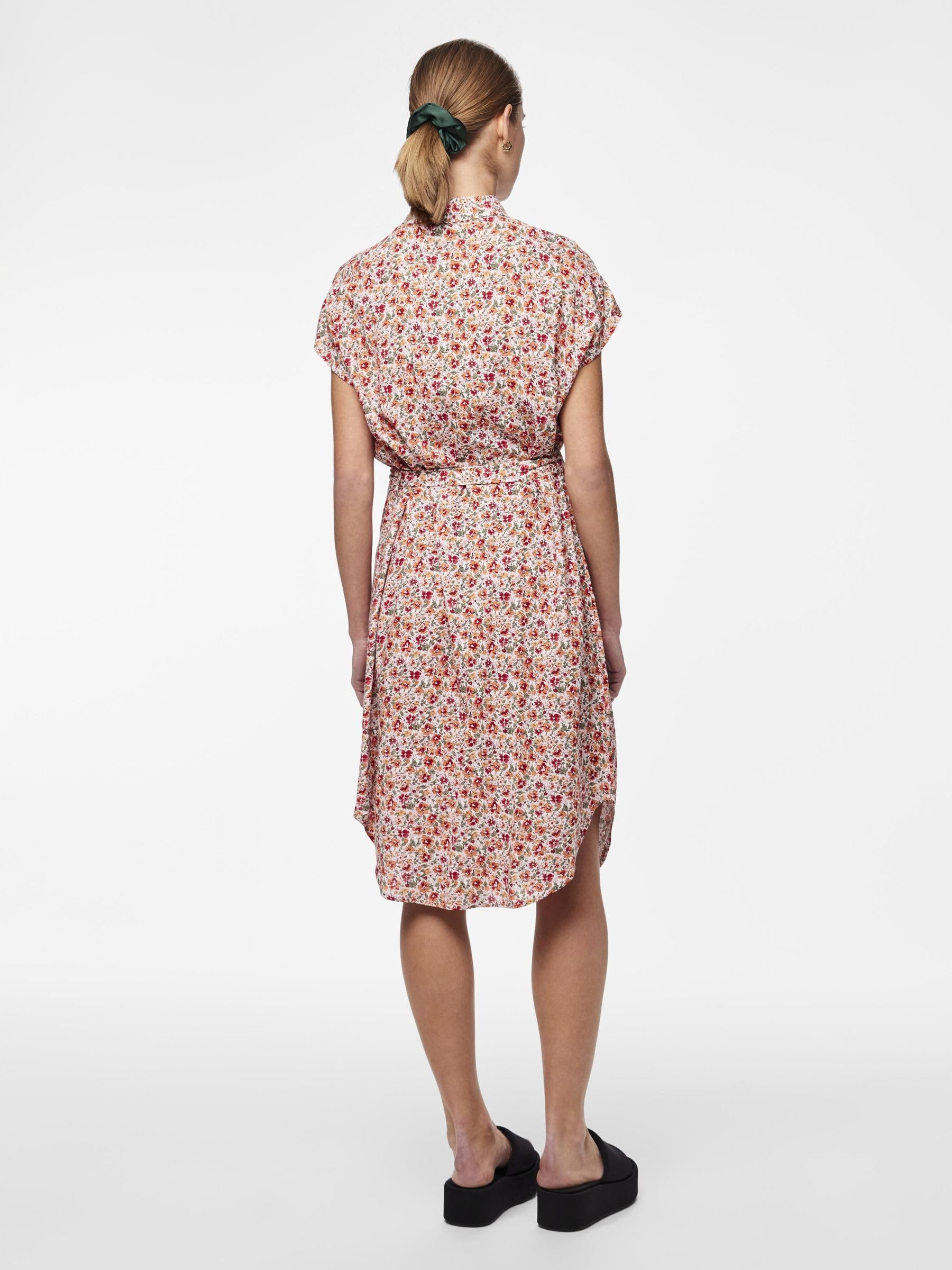 Pieces Pcnya abito camicia donna fiori Cloud Dancer