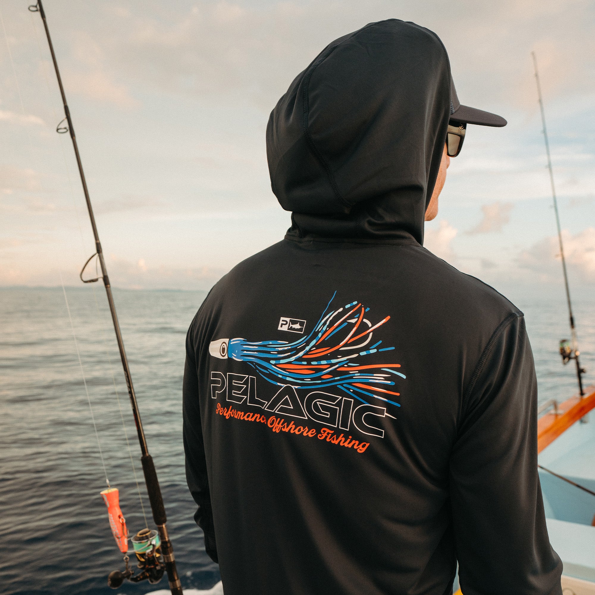 Pelagic Vaportek Short Corner maglia pesca blu navy UPF 50+