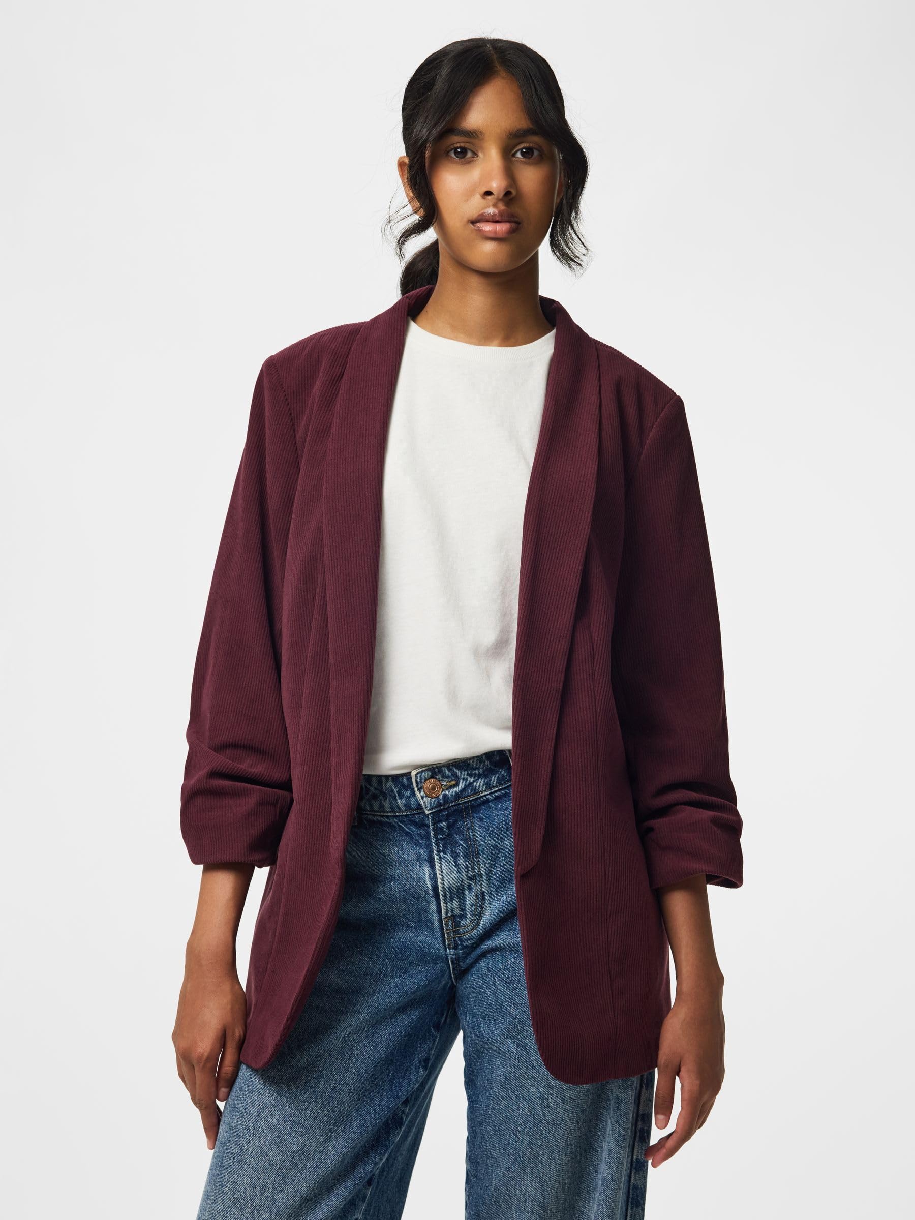 Pieces Pcbosella 3/4 Corduroy Blazer donna velluto