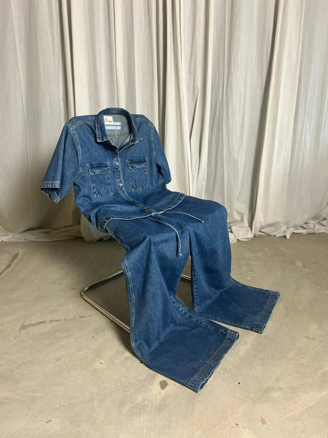 el.residu Ice 1 camicia denim S/M blu cotone