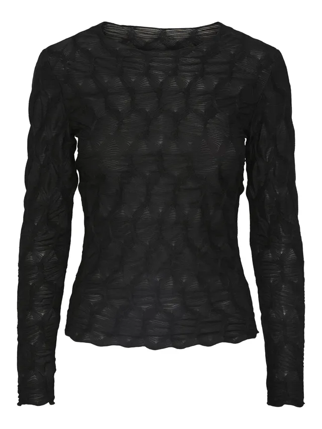PIECES Pclola LS O-Neck Top blusa L manica lunga