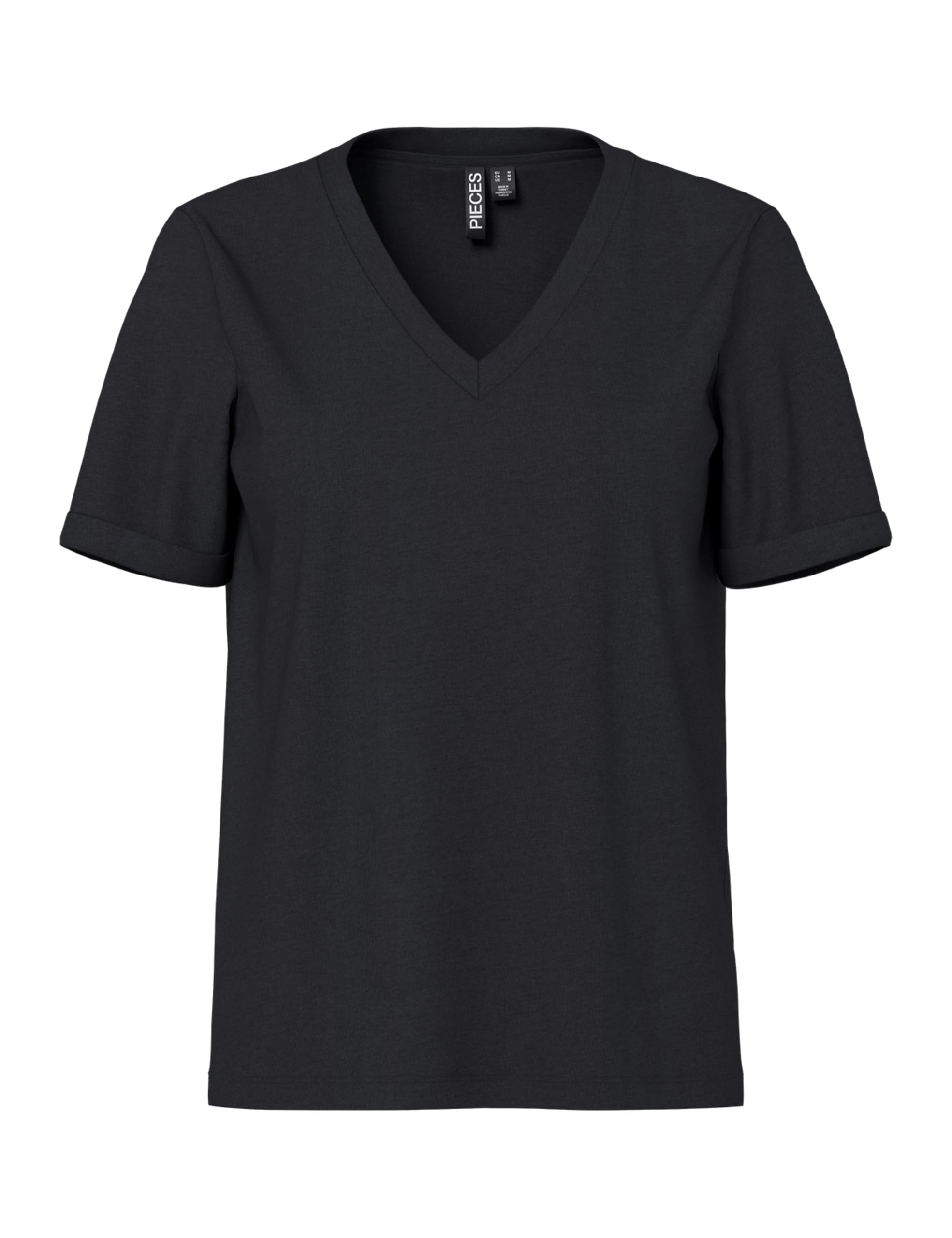 Pieces Pcria SS V-Neck Solid Tee Noos t-shirt donna viola cotone