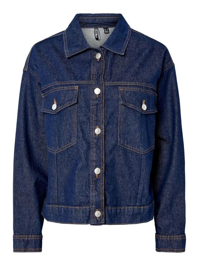 Pieces Pcelma giacca denim donna vestibilità comoda