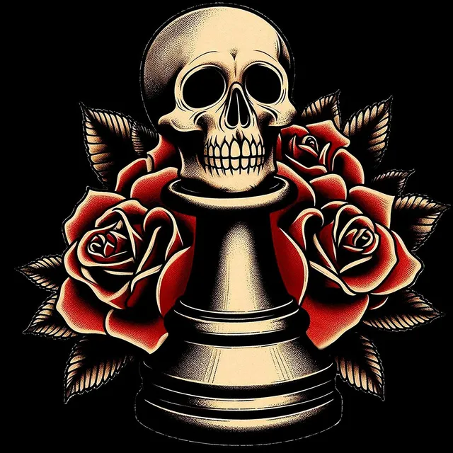 Matrix Music Store Tribe-Tee Rex Skull Chess Pawn t-shirt unisex
